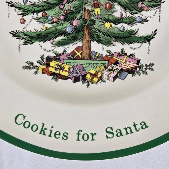 Spode "Cookies for Santa" Christmas Tree Dish 10.5" Diameter  Made in England - Picture 6 of 12
